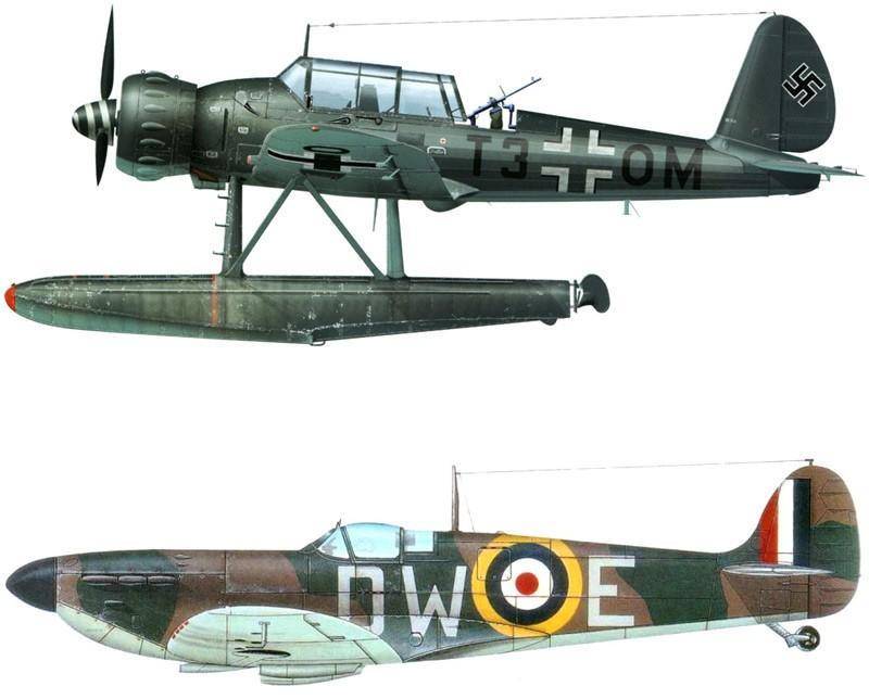 英伦空战丢脸一幕:六架喷火围攻德军小型水上飞机,反