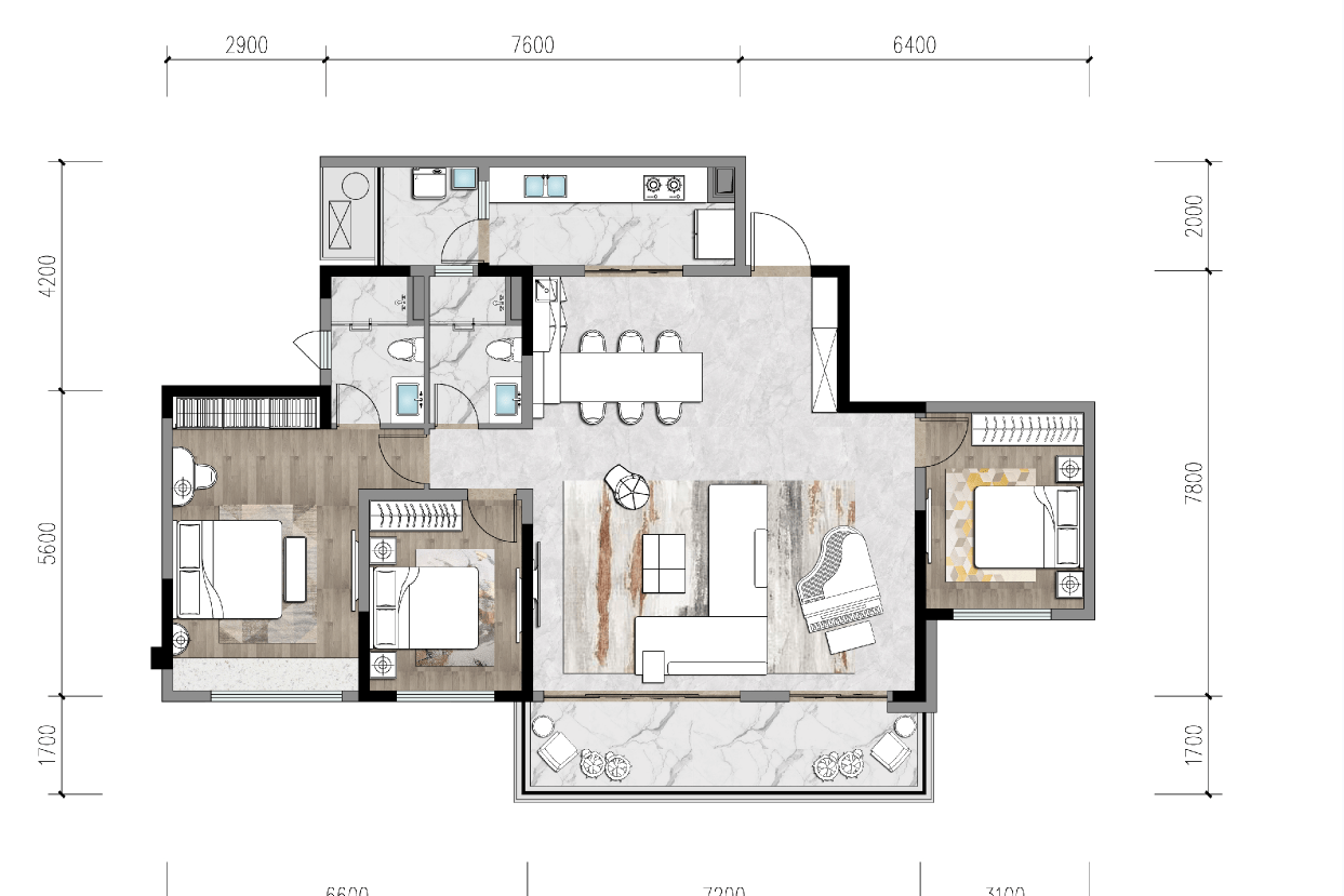 看中高品质及大户型的友友们看过来——成都青羊区【西派金沙】面积