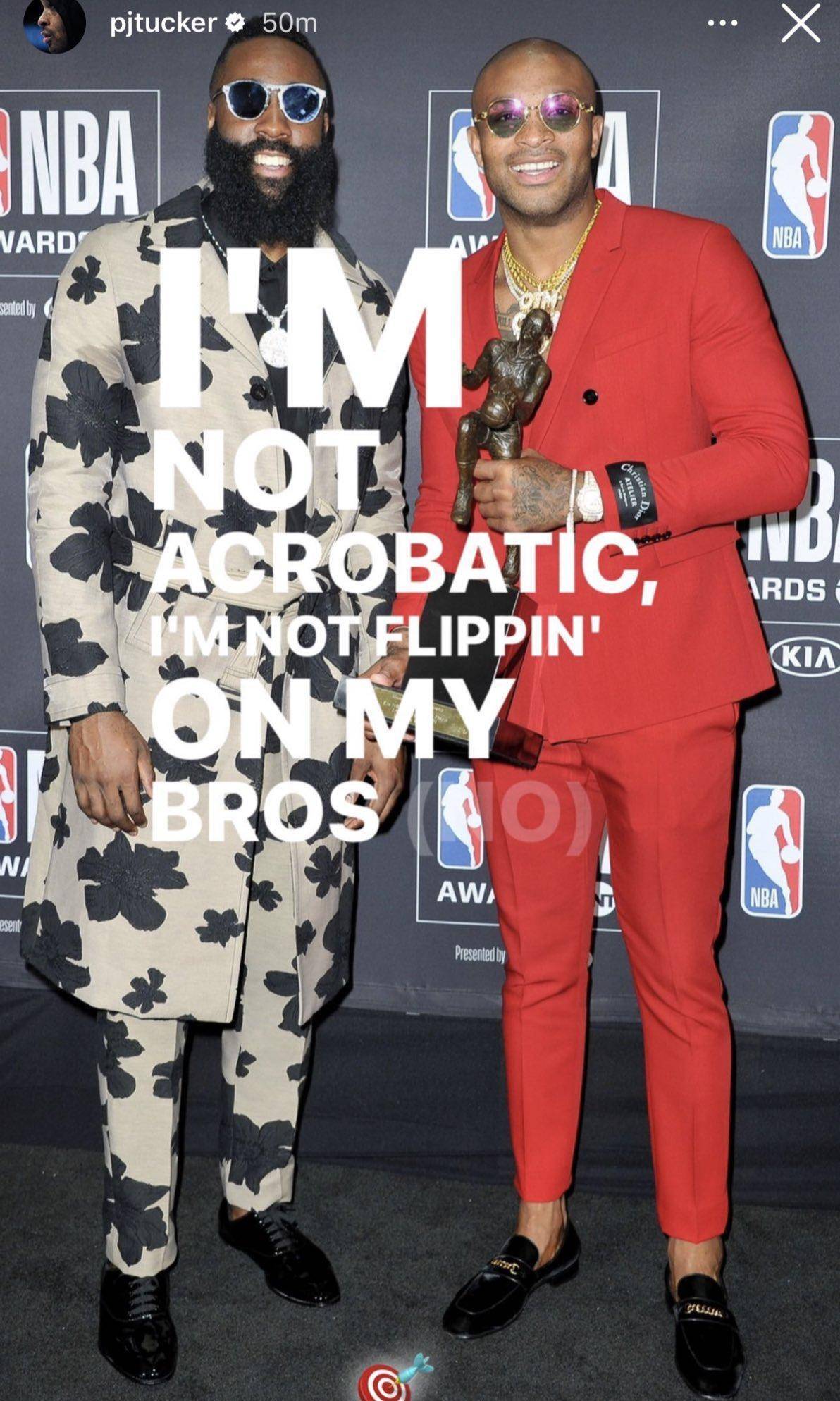 pj-塔克力挺哈登:不会耍花招,永远不会背叛我的兄弟,打脸莫雷_炮轰