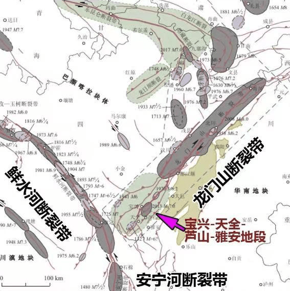 四川地震断裂带地图图片