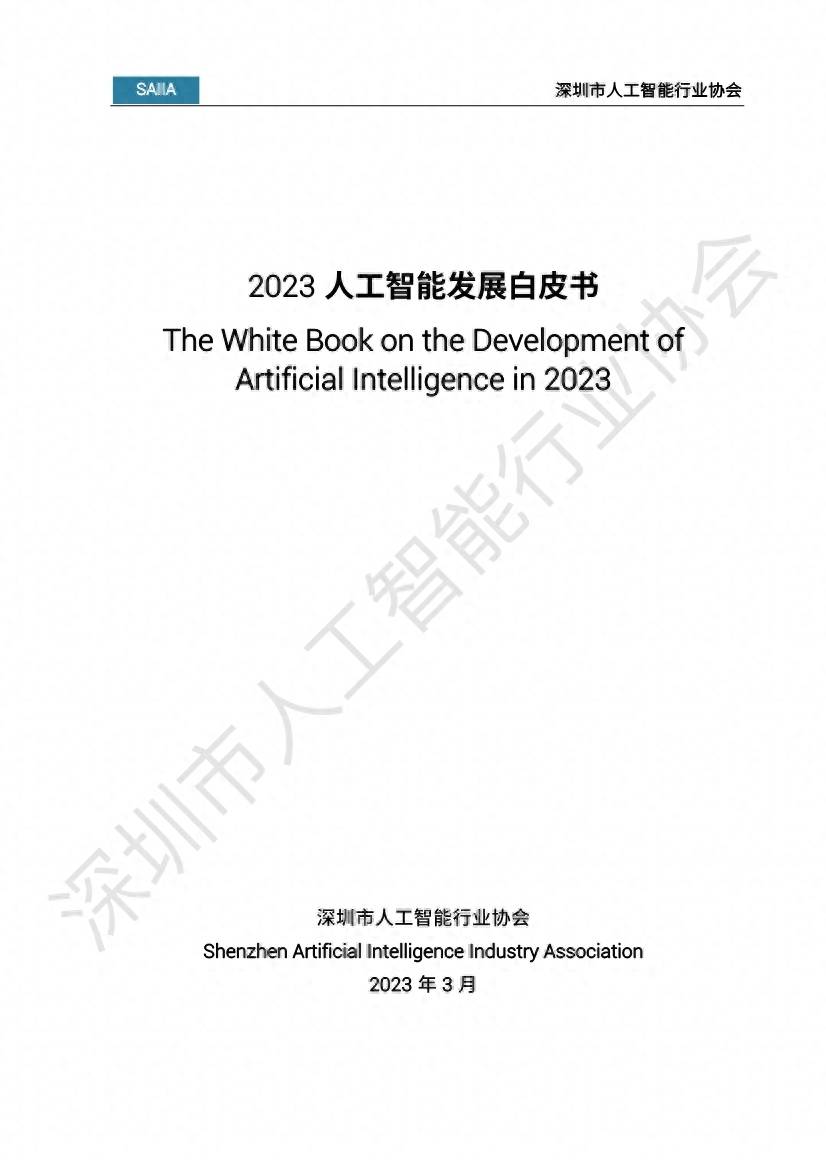 深圳市人工智能行业协会：2023人工智能发展白皮书