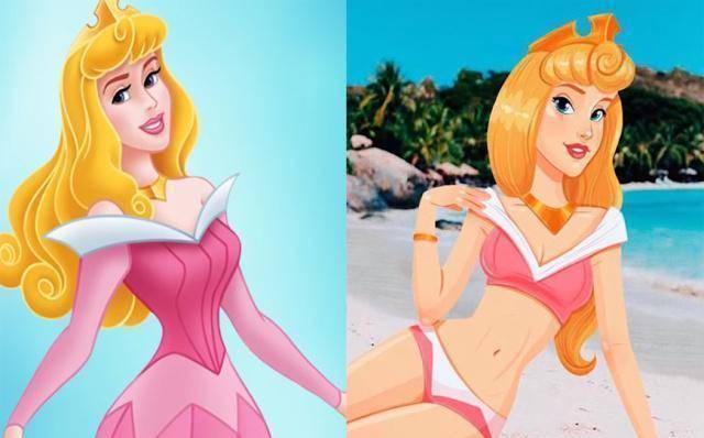 当迪士尼公主穿上泳装,乐佩俏皮可爱,花木兰"人鱼线"超显眼!