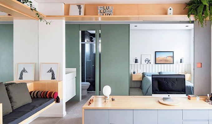 16平米单身公寓,现代北欧风,温馨治愈的居家气氛_房屋_客厅_厨房