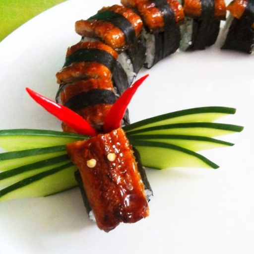 龙形寿司,造型惊艳,味道美味,全家都爱吃_紫菜_备用_图片