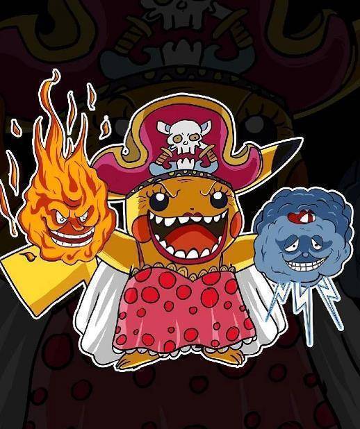 海贼王:皮卡丘和海绵宝宝恶搞五皇,红发皮卡丘拿剑的姿势很帅_四皇