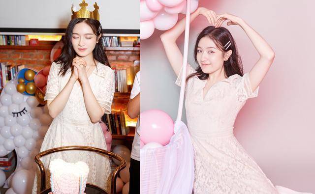 粉丝为李兰迪开庆生会,少女装扮美成小仙女,又cos轻松熊太可爱_连衣裙