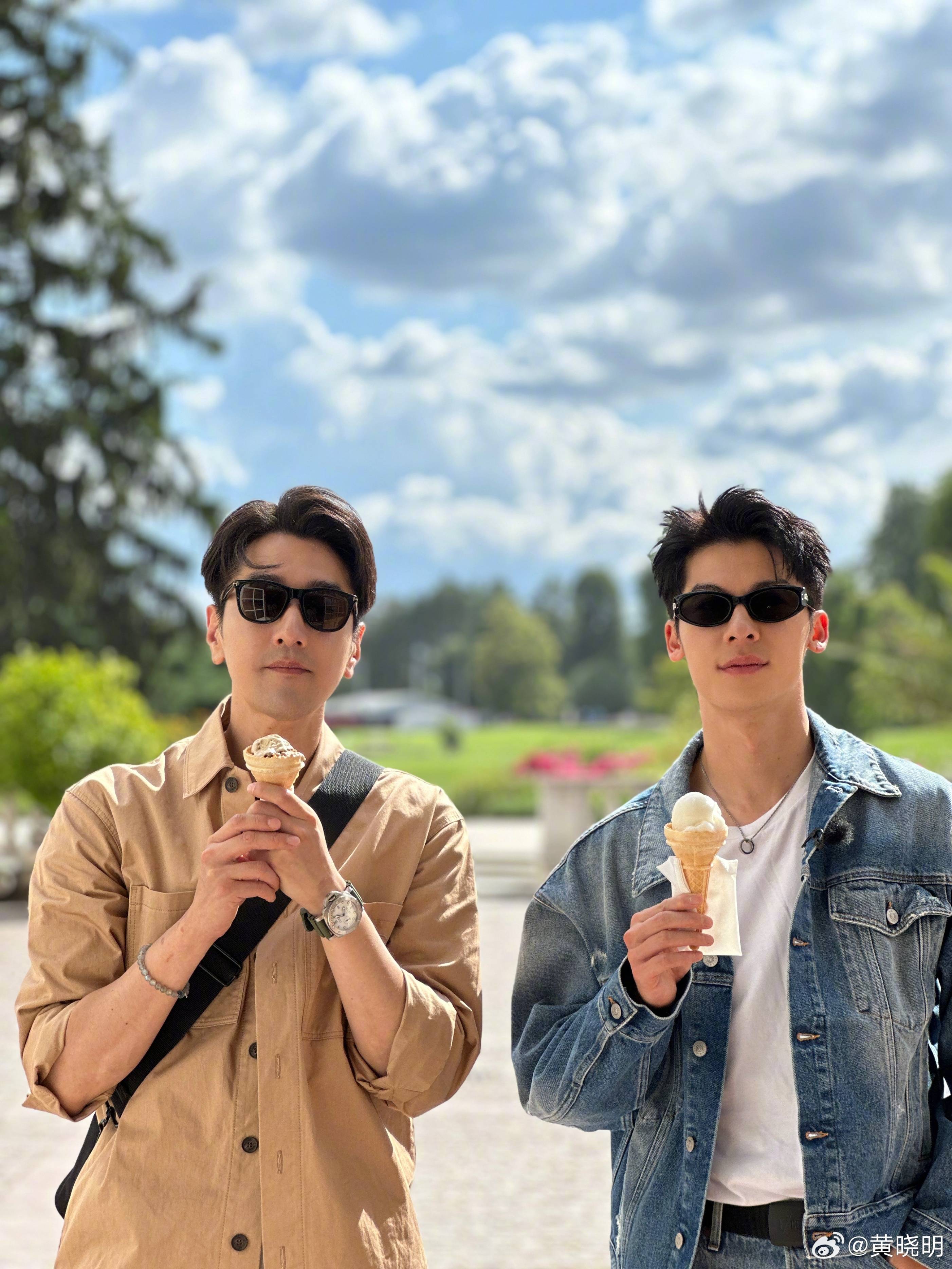 前三张就是帅哥照这个也太养眼了吧黄晓明许光汉尹正这三人带着