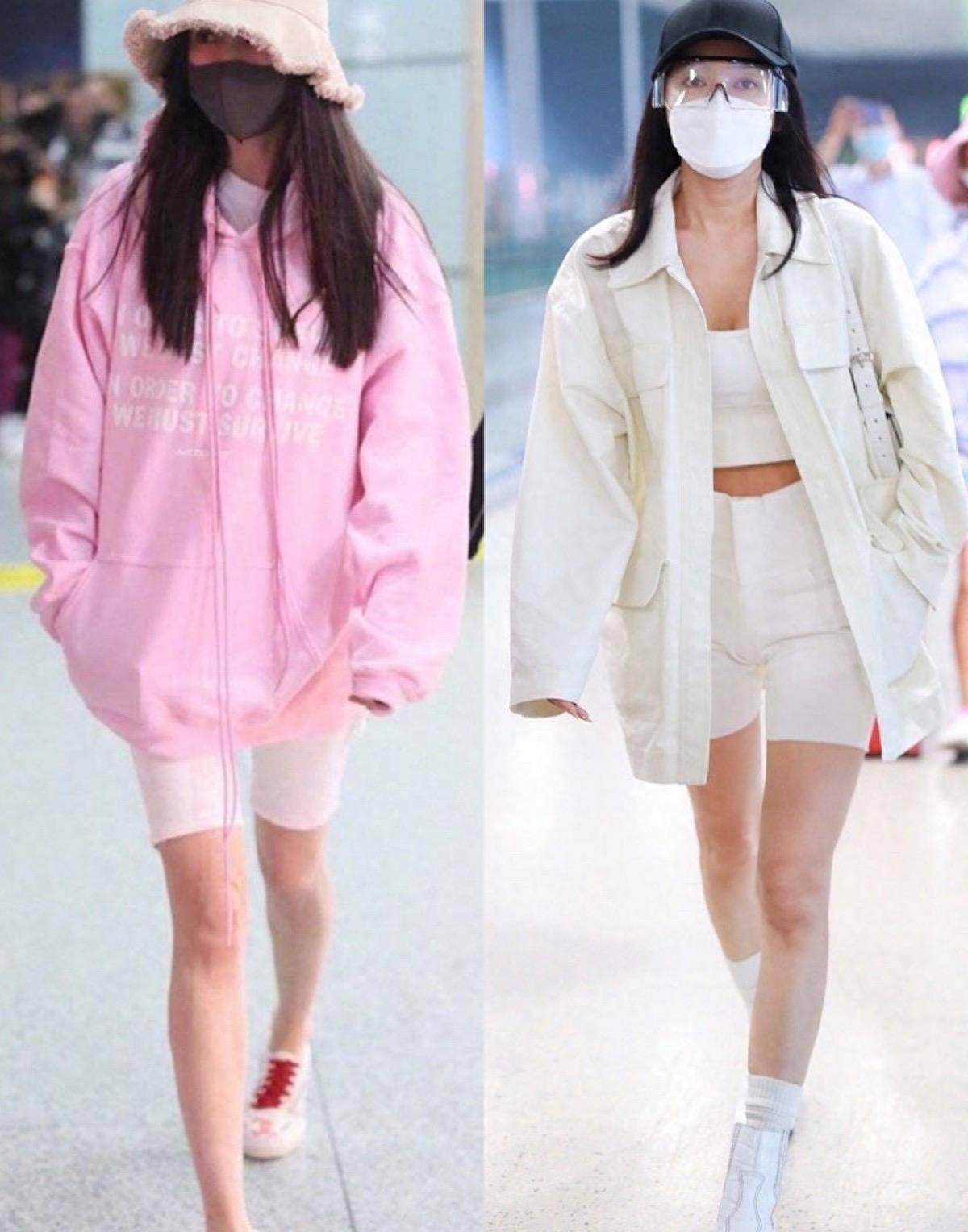 杨幂著名的"自行车裤"很受欢迎,秀出瘦腿,时尚达人都为之痴迷_短裤