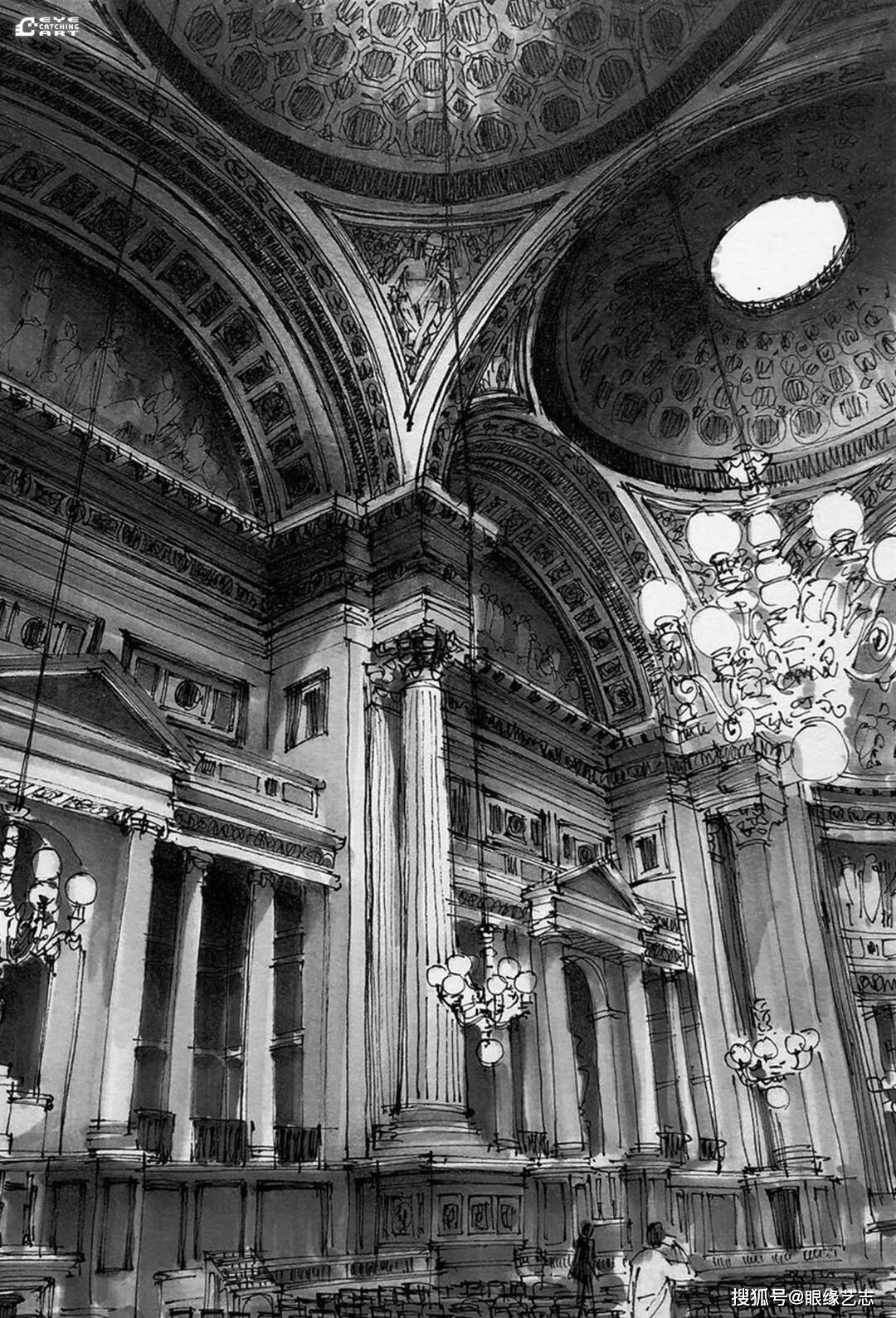 景深,明暗与负空间:城市素描者stephen travers的黑白巴黎_区域