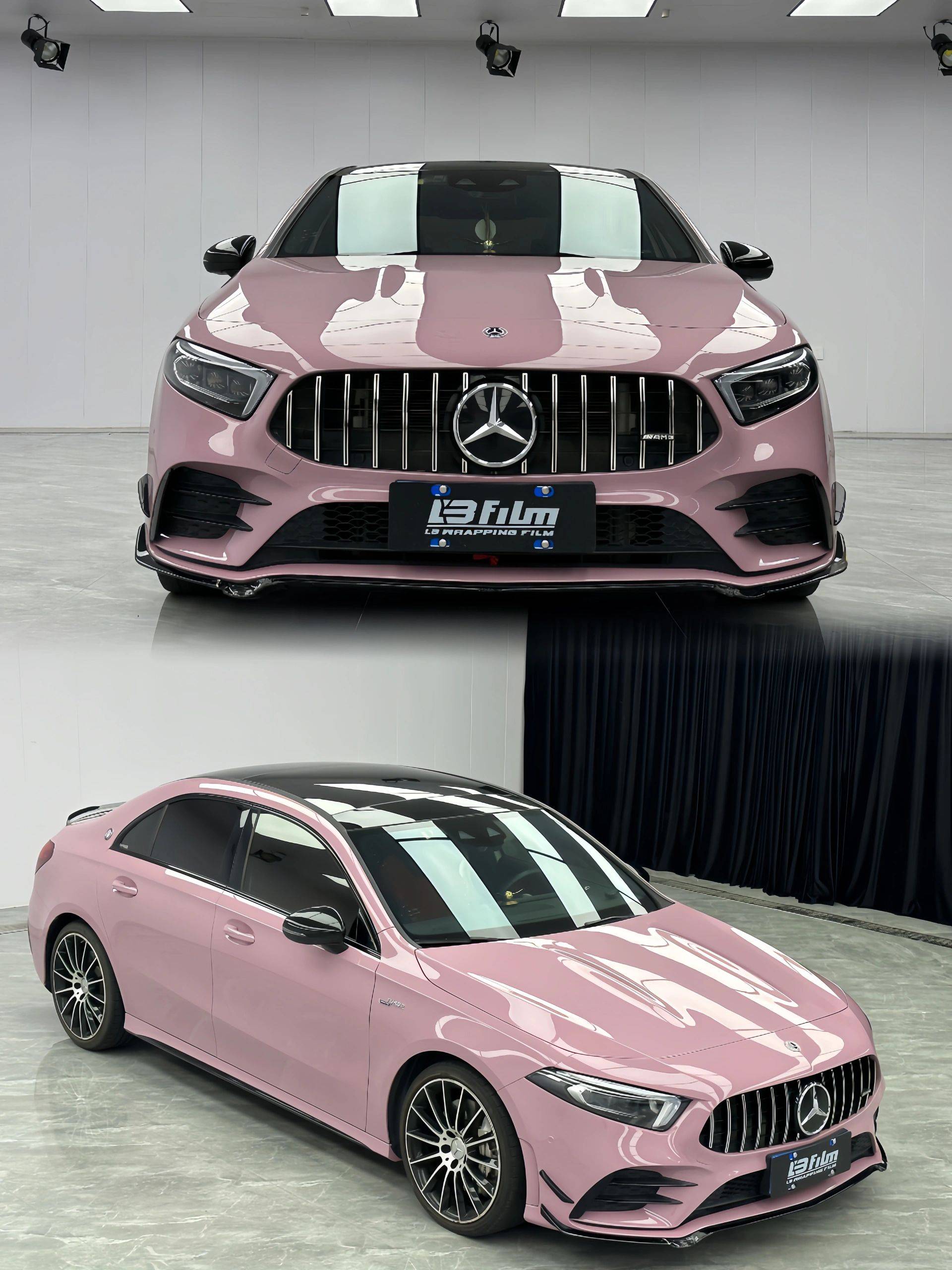 奔驰lb改色膜乌龙奶茶粉,67莫兰迪色系真滴好显高级感