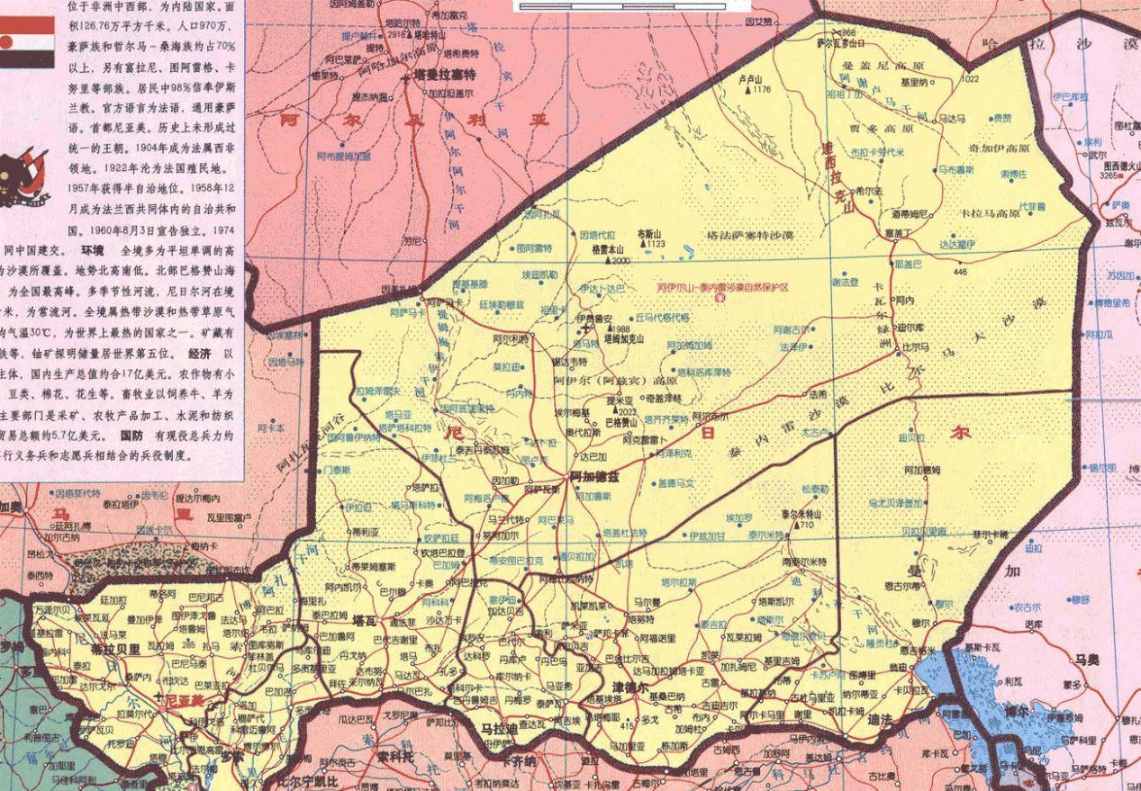 按照2017年的数据,尼日尔人口大约有2150万,国土面积约有126