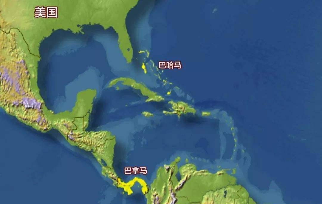 第二名就是美洲的巴哈马和巴拿马.