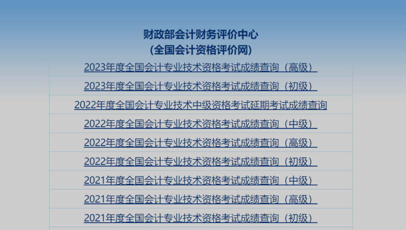 2023年中级会计职称考试成绩查询公布时间！中级会计成绩什么时间可查询？