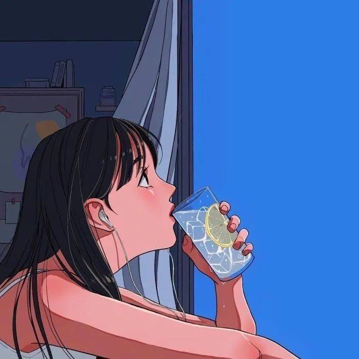 小众画风动漫女生头像_月亮_星星_艾米