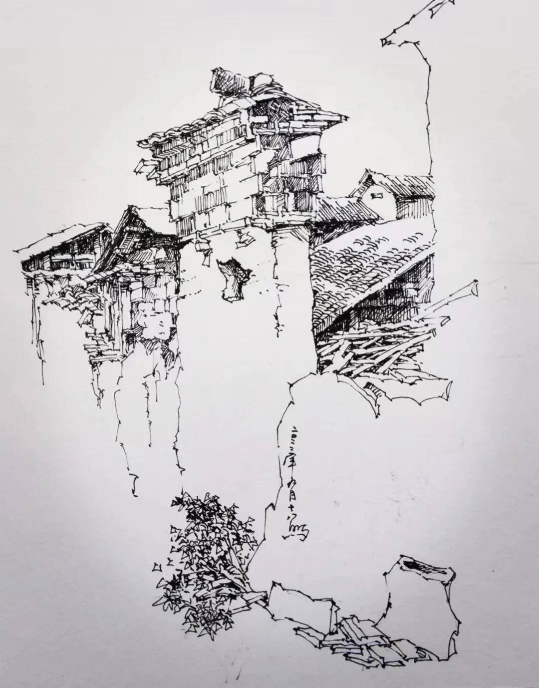 幸福原创画吧2023年第三十六期画友作品分享_类别_水彩画_钢笔