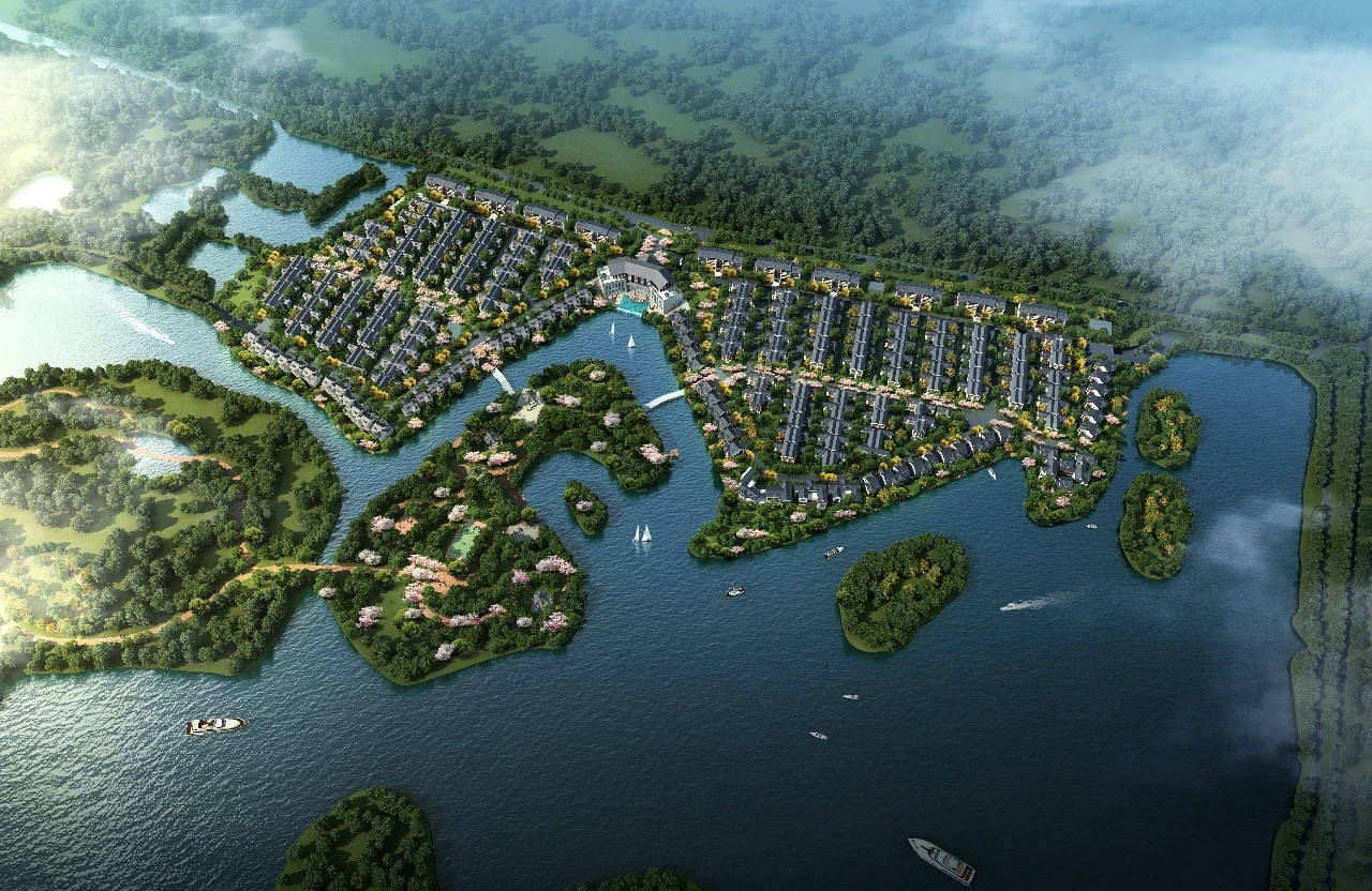扬州仪征·枣林湾·润园2600亩芍药园康养小镇一线湖景别墅!