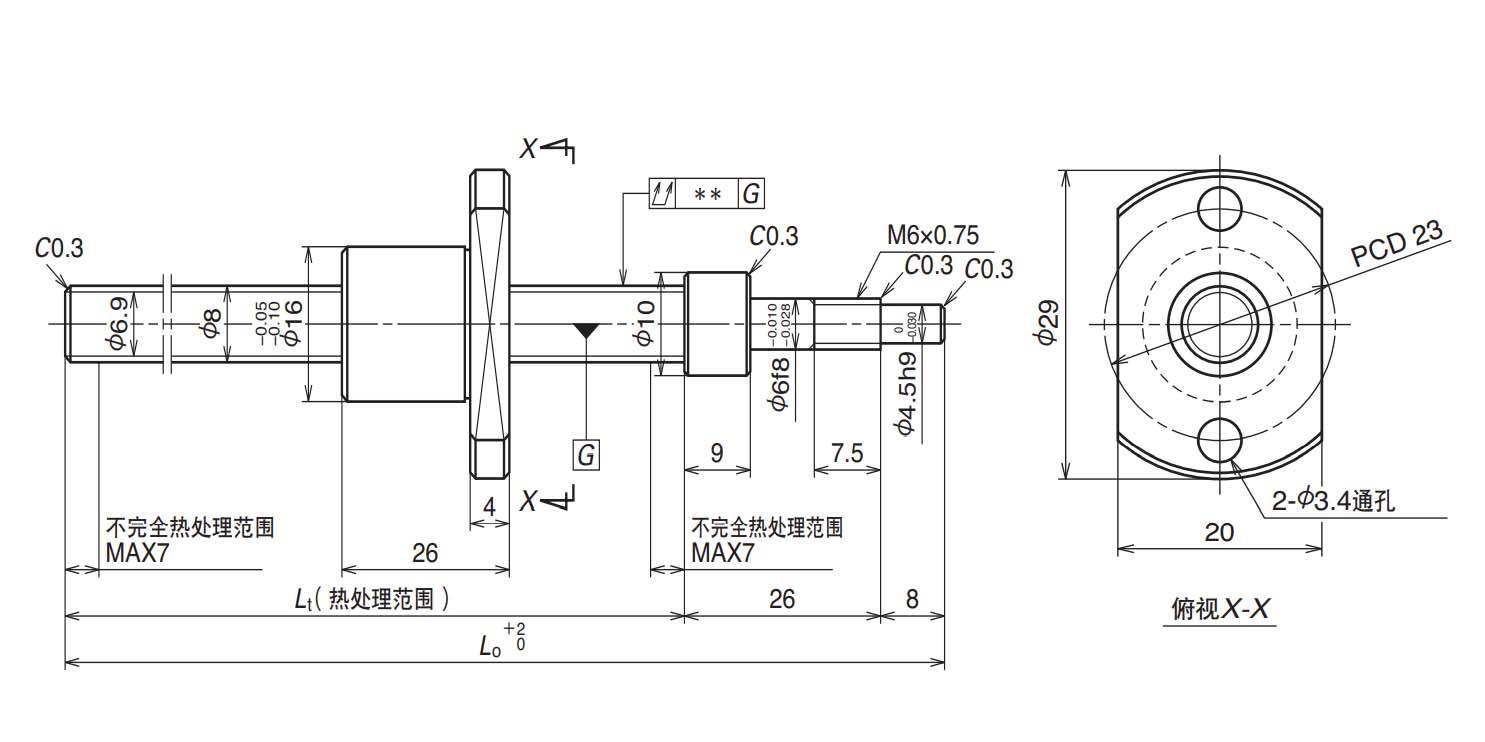 nsk 滚珠丝杠 nsk 搬送用滚珠丝杠 rma,rms-nsk nsk rma0802c7s-180