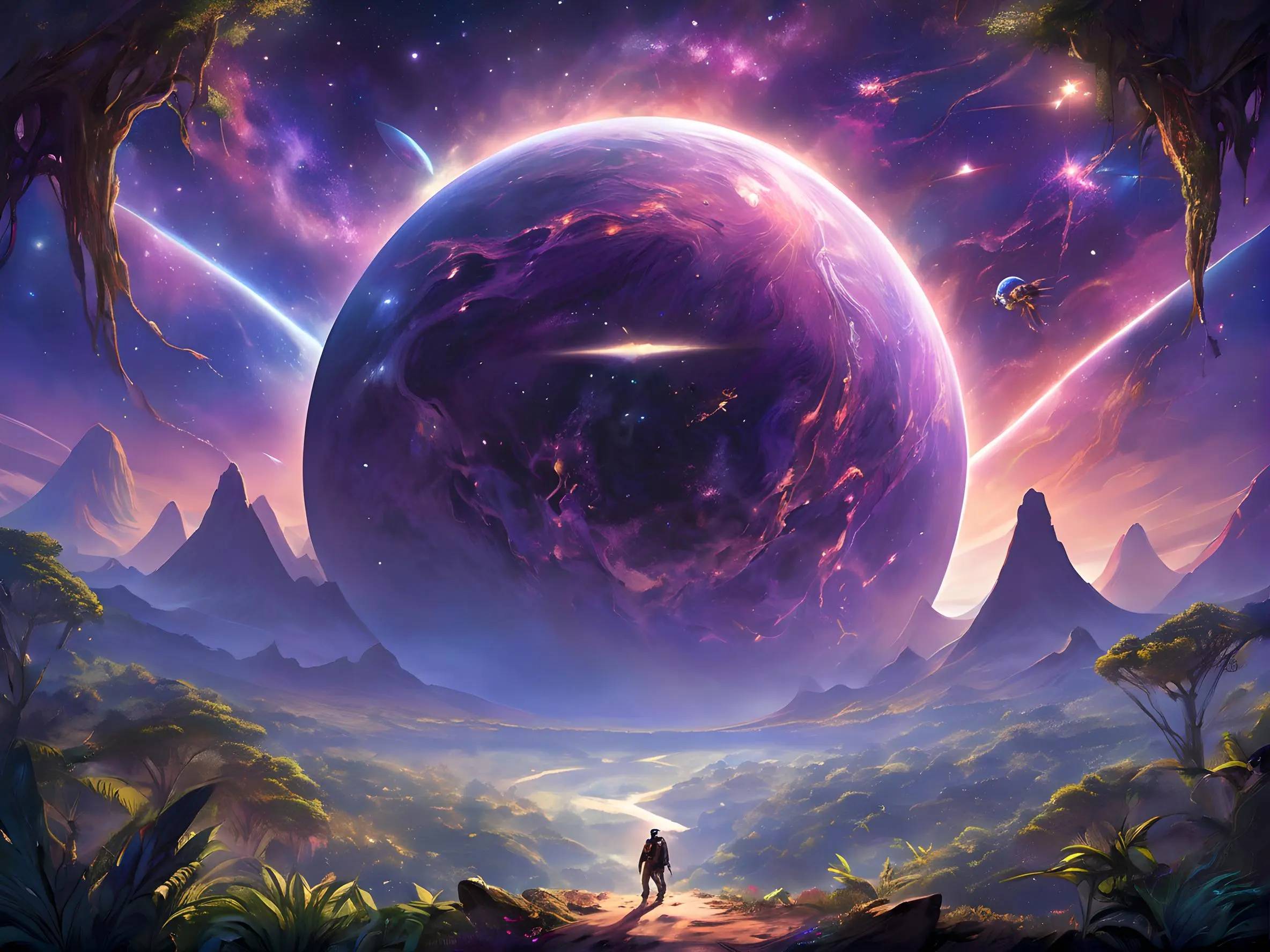 《探索未知星球:ai绘画引领奇幻宇宙之旅》_生物_奥秘_星空