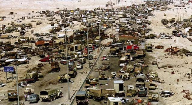 海湾战争"人形墙"背后:是美军的违规偷袭,数百人被活活煮死_伊拉克