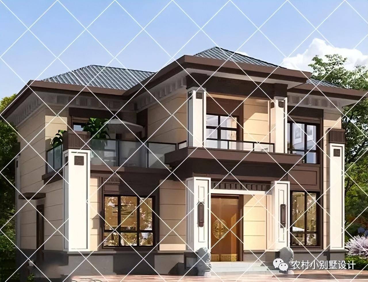 30套农村二层房屋设计图,颜值一套比一套高,造价20来万就能盖_图纸