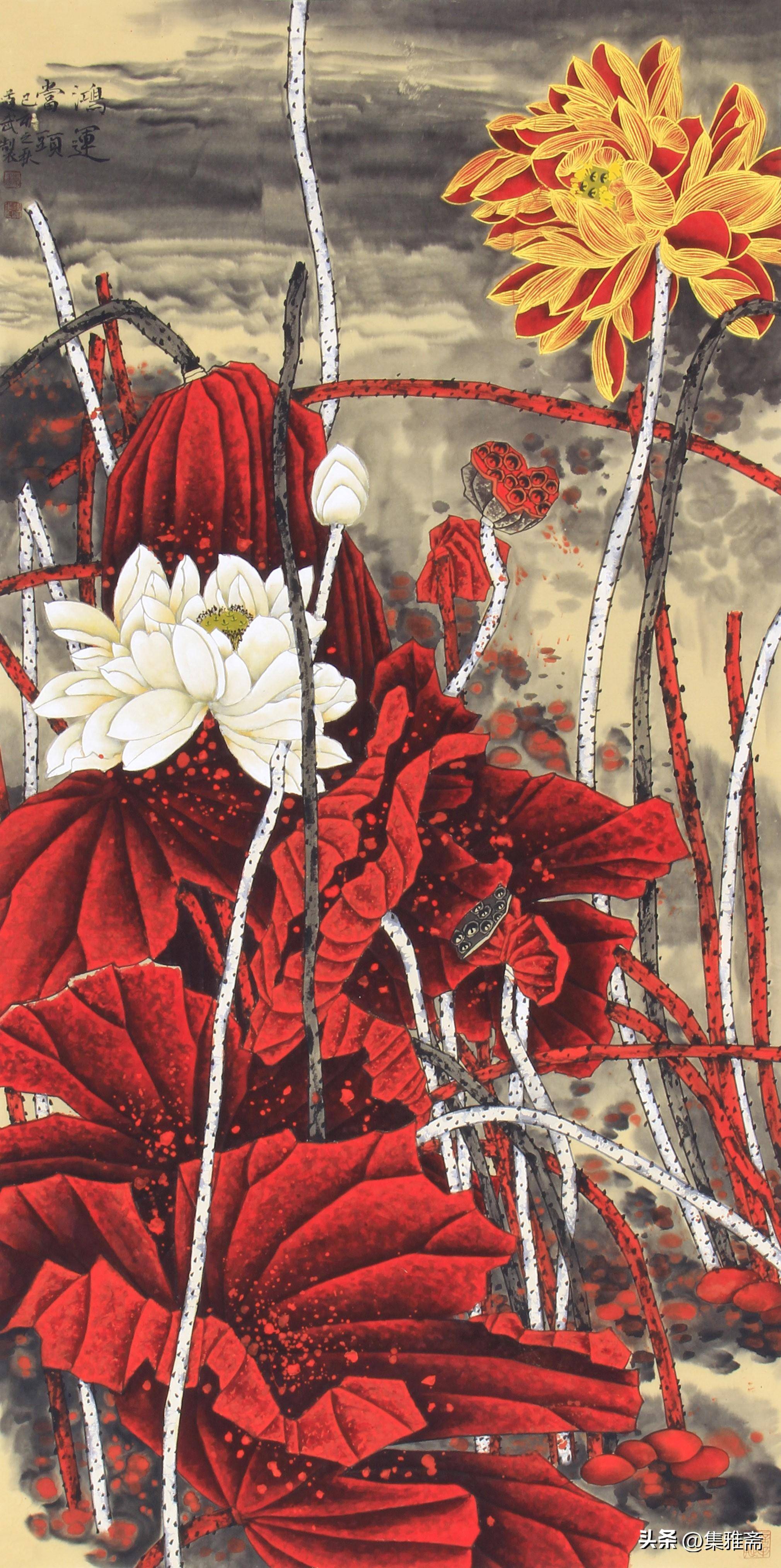 集雅斋画家魏道武禅意荷花作品欣赏