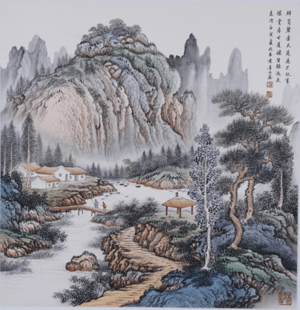67 周金山:仿古山水画家的艺术征程_作品_中国_色彩