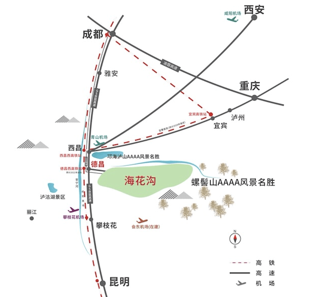 西昌泸山景区地图图片