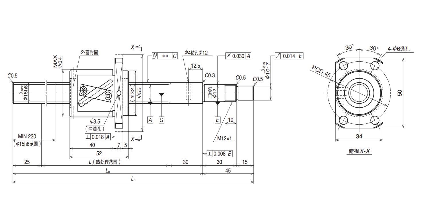 nsk 滚珠丝杠 nsk 搬送用滚珠丝杠 vfa-vfa1510c7s-700 江苏勃曼工业