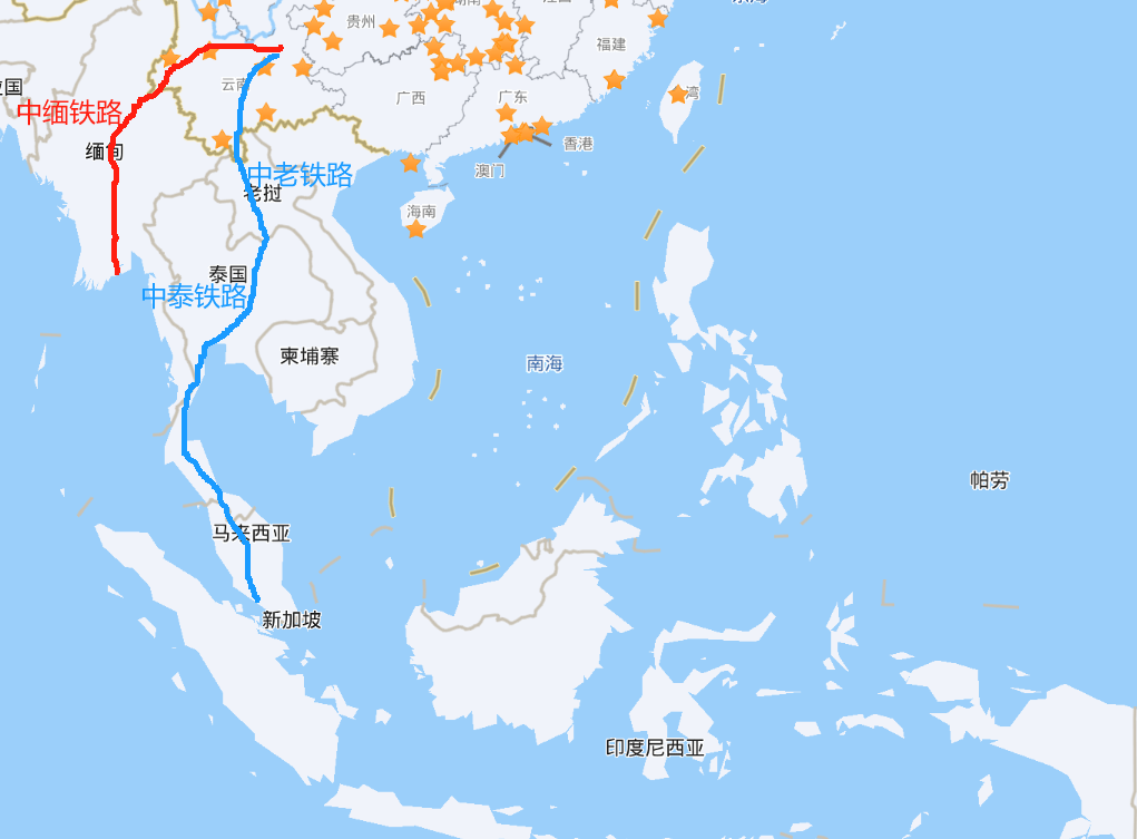 昆明东南亚高铁线路图图片