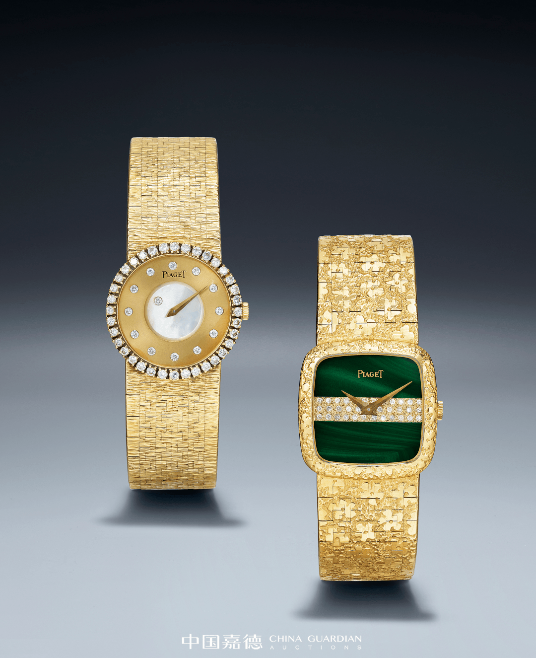 lot 1268伯爵18k 黄金 手动上弦女款镶钻神秘时间腕表约1980年代估价