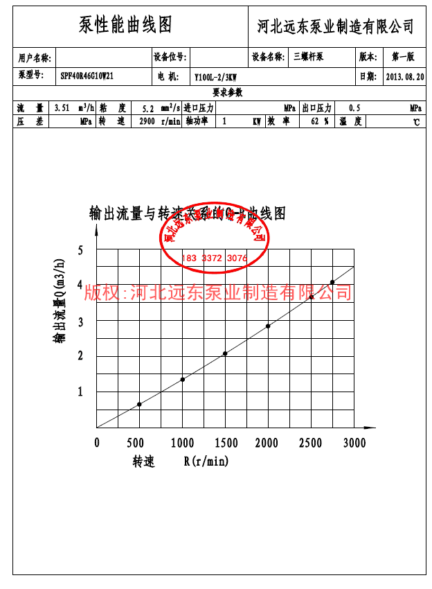 spf40r46g10w21 三螺杆泵 配 3kw