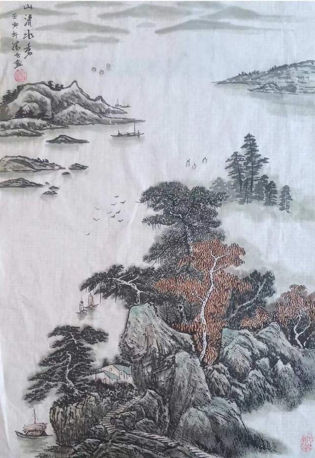 關騰飛國畫山水畫作品欣賞_鐵嶺市_美術_雕塑