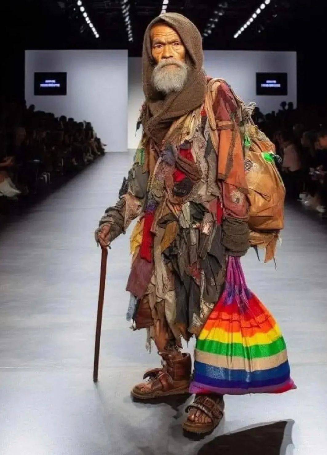 真正的"乞丐风"走上t台,网友:街上拉来的吧_风格_造型_生活