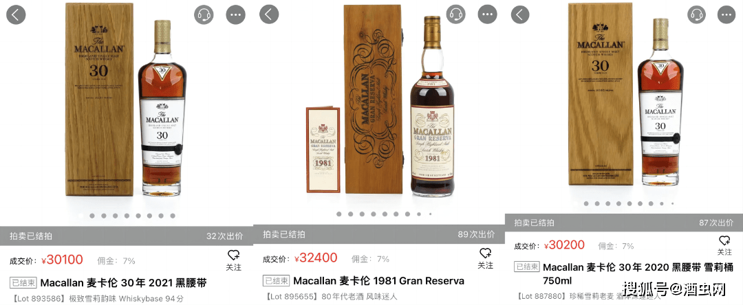 麦卡伦喜回正轨,三得利再出奇招,酒虫网188期威士忌大拍回顾_价格