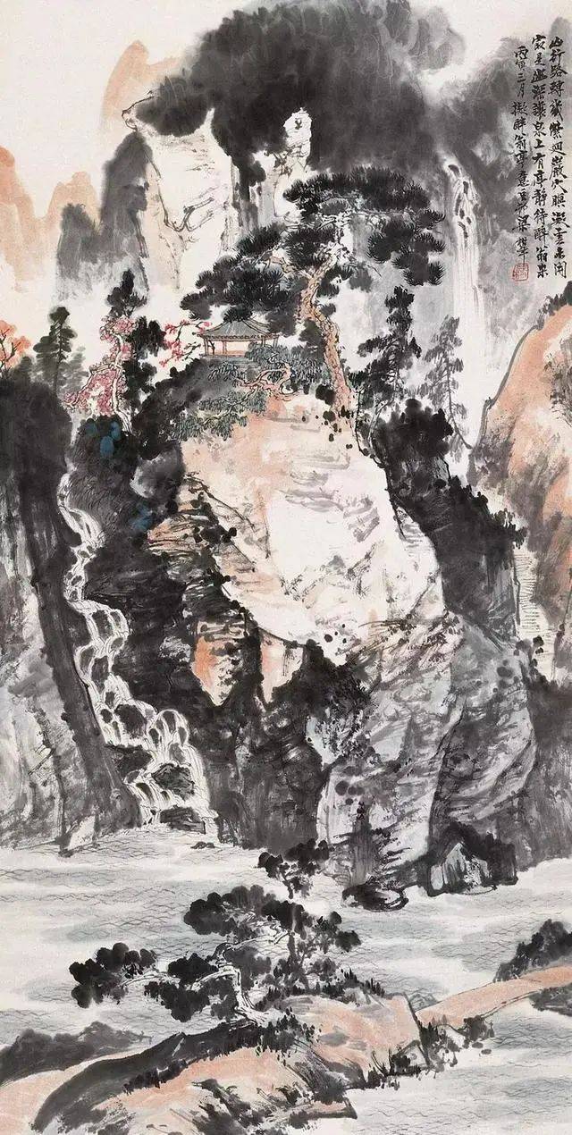 这山水画笔苍墨润,元气淋漓,气韵生动,让人为之震撼_梁树年_北京市人