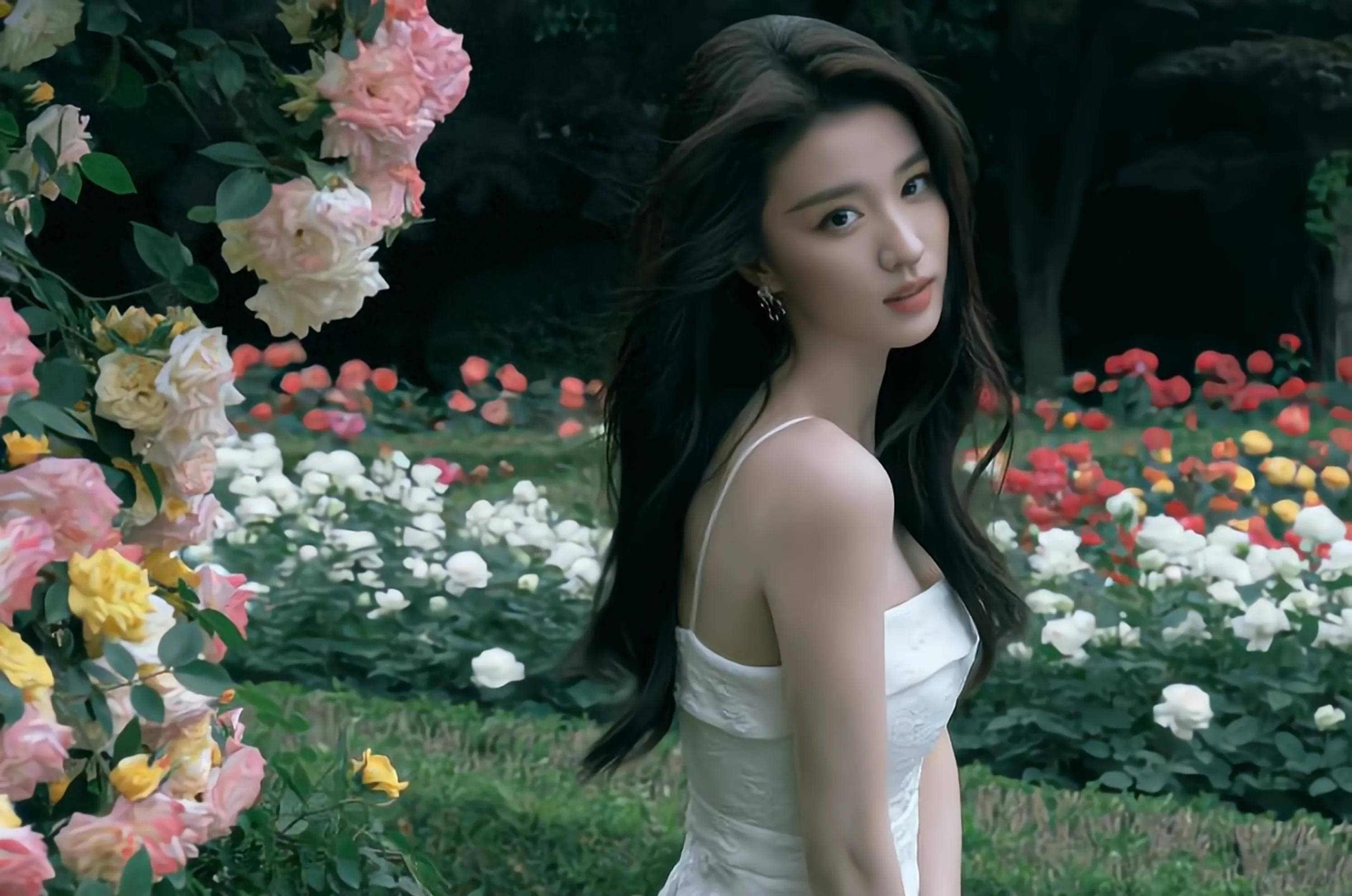 王楚然一袭白裙冷艳唯美写真分享(25)_裙子_的设计_白色