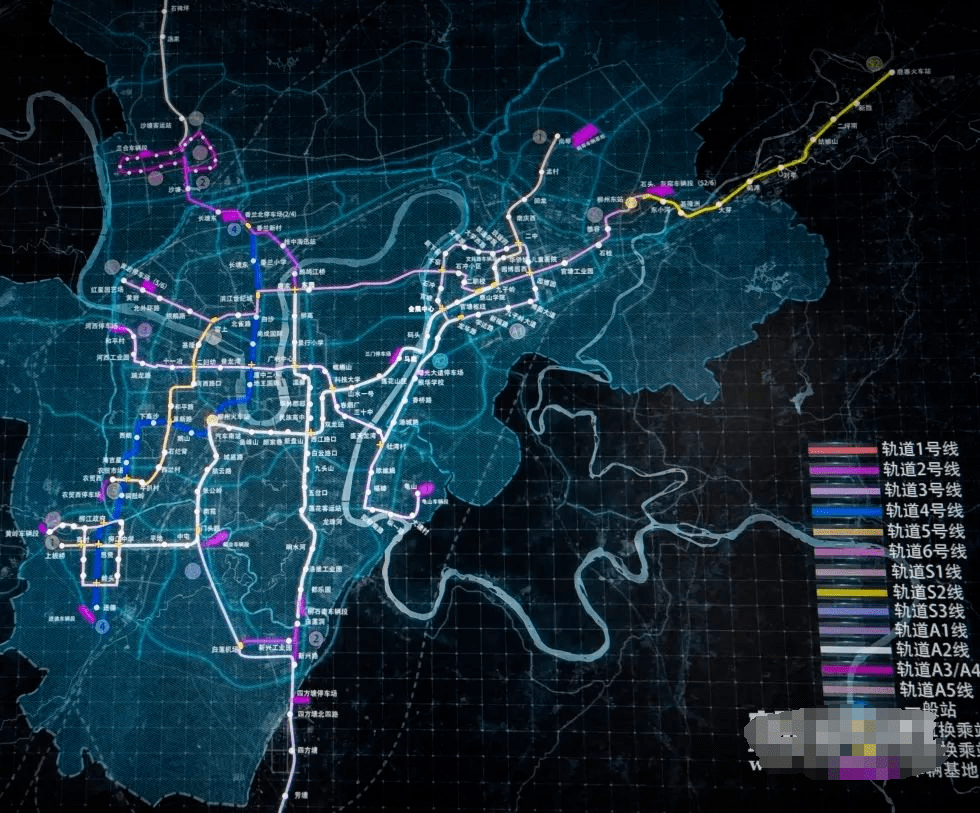 根据现场公示,柳州轻轨将规划6条常规线,3条延长线,5条支线.