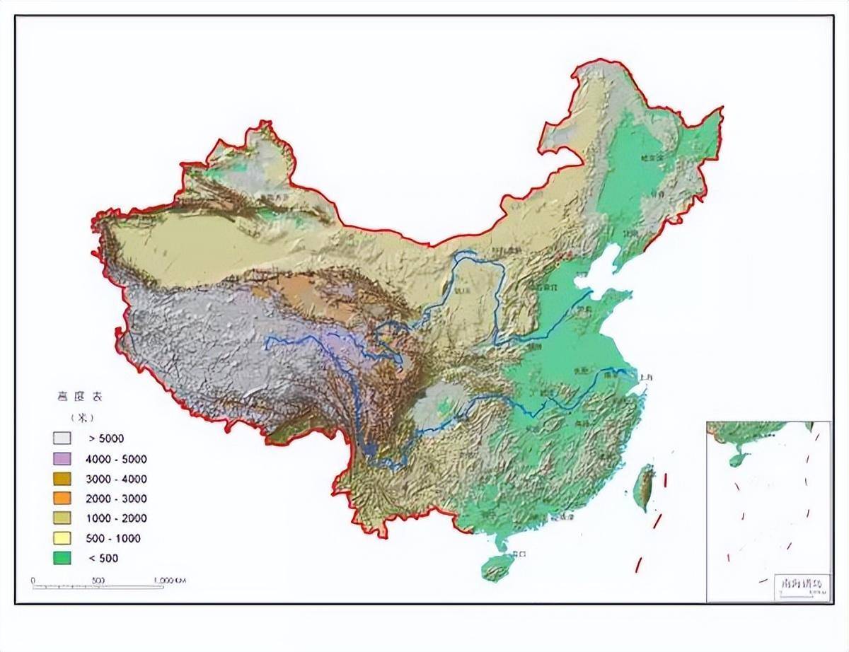 中国地图丘陵分布图图片