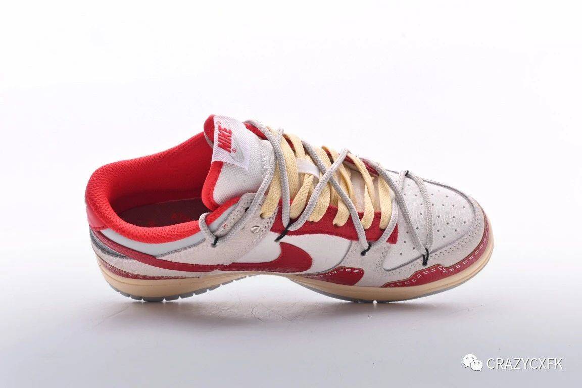 耐克nike dunk low sb 85 athletic department 白灰红滑板鞋_红色
