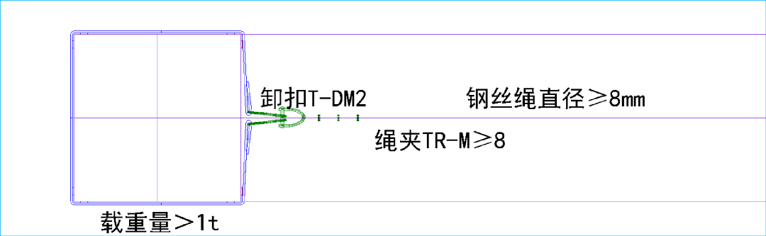 扁平吊裝帶捆綁示意圖使用扁平吊裝帶設置生命線效果圖使用扁平吊裝帶