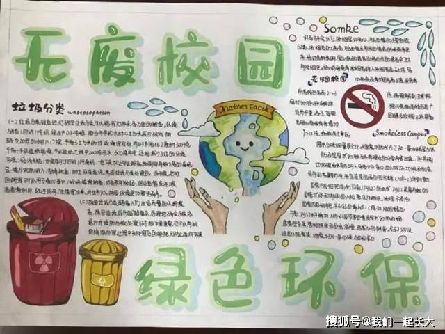 學生通過製作班級手抄報介紹無廢理念,使