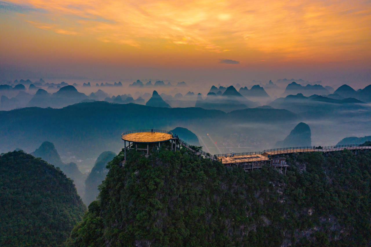 广西"第一缕阳光"拍摄中心——阳朔如意峰索道景区_旅游_活动_全民
