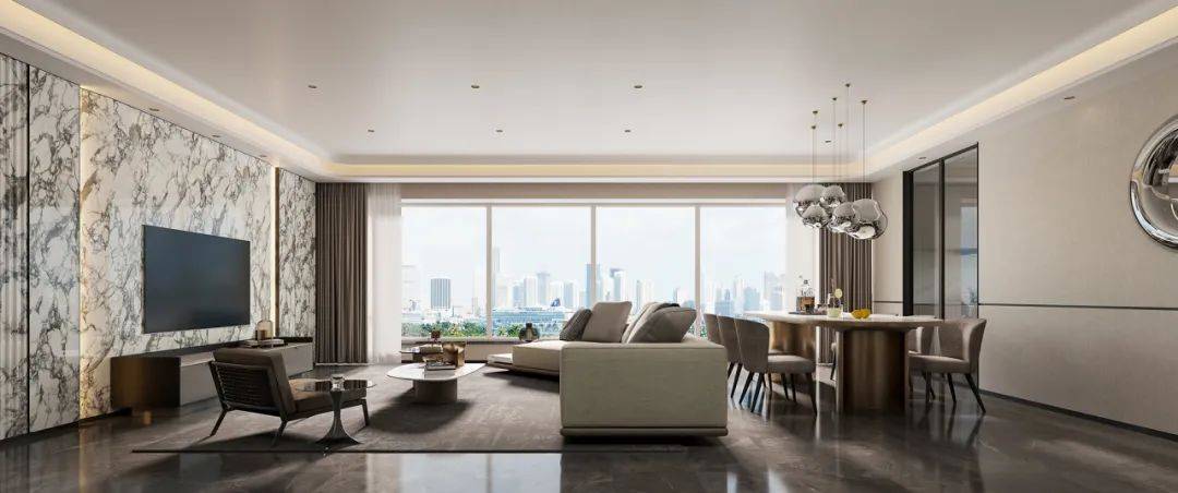 现代大平层的超大横厅怎么装点?一口气给你三个选择方案!