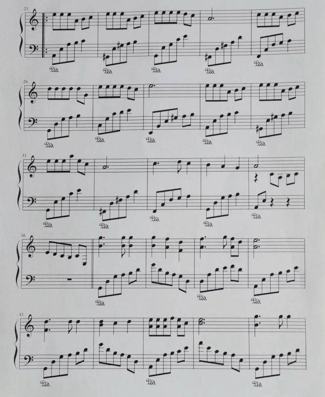 钢琴自弹匆匆那年附曲谱
