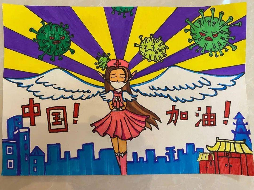南京抗疫绘画作品图片
