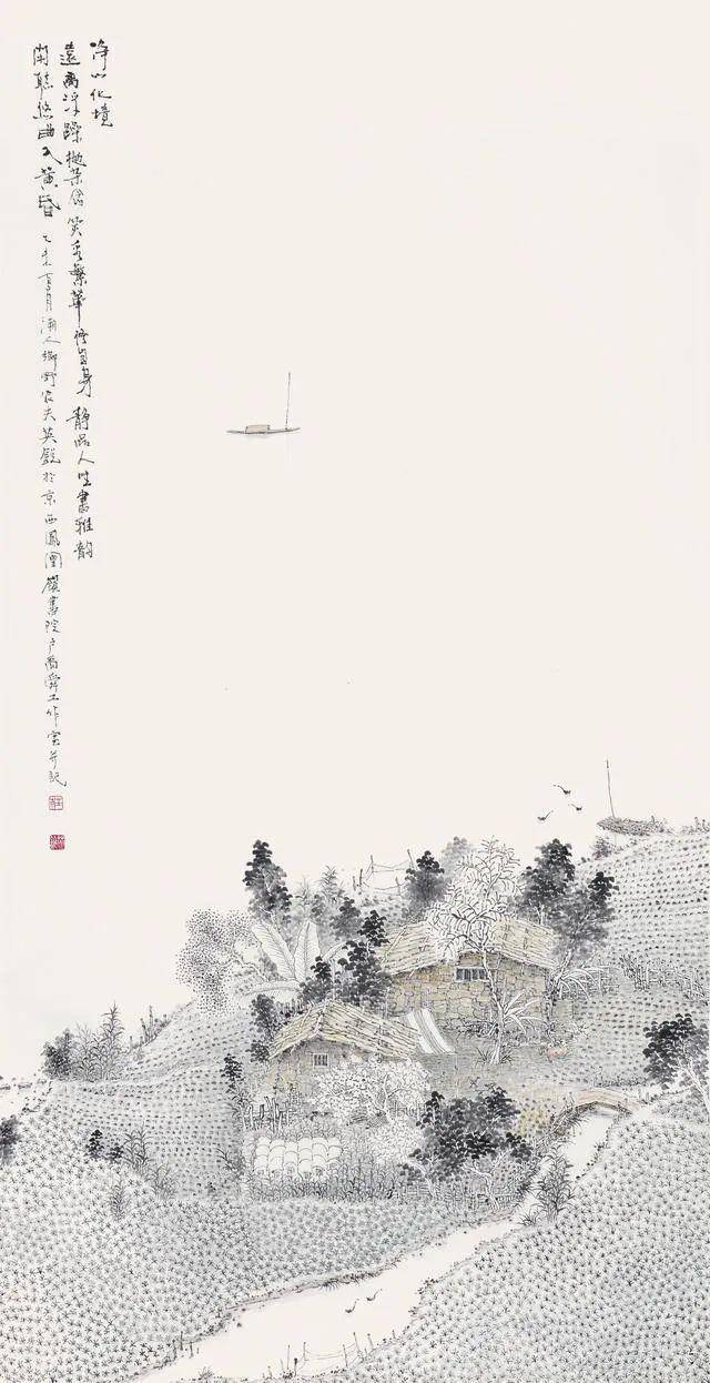 他以南方田园风光入画朴素淡雅又唯美