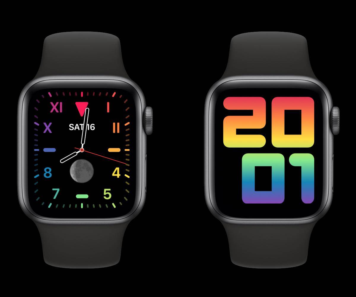watchos625新beta增加了4款彩虹色表盘
