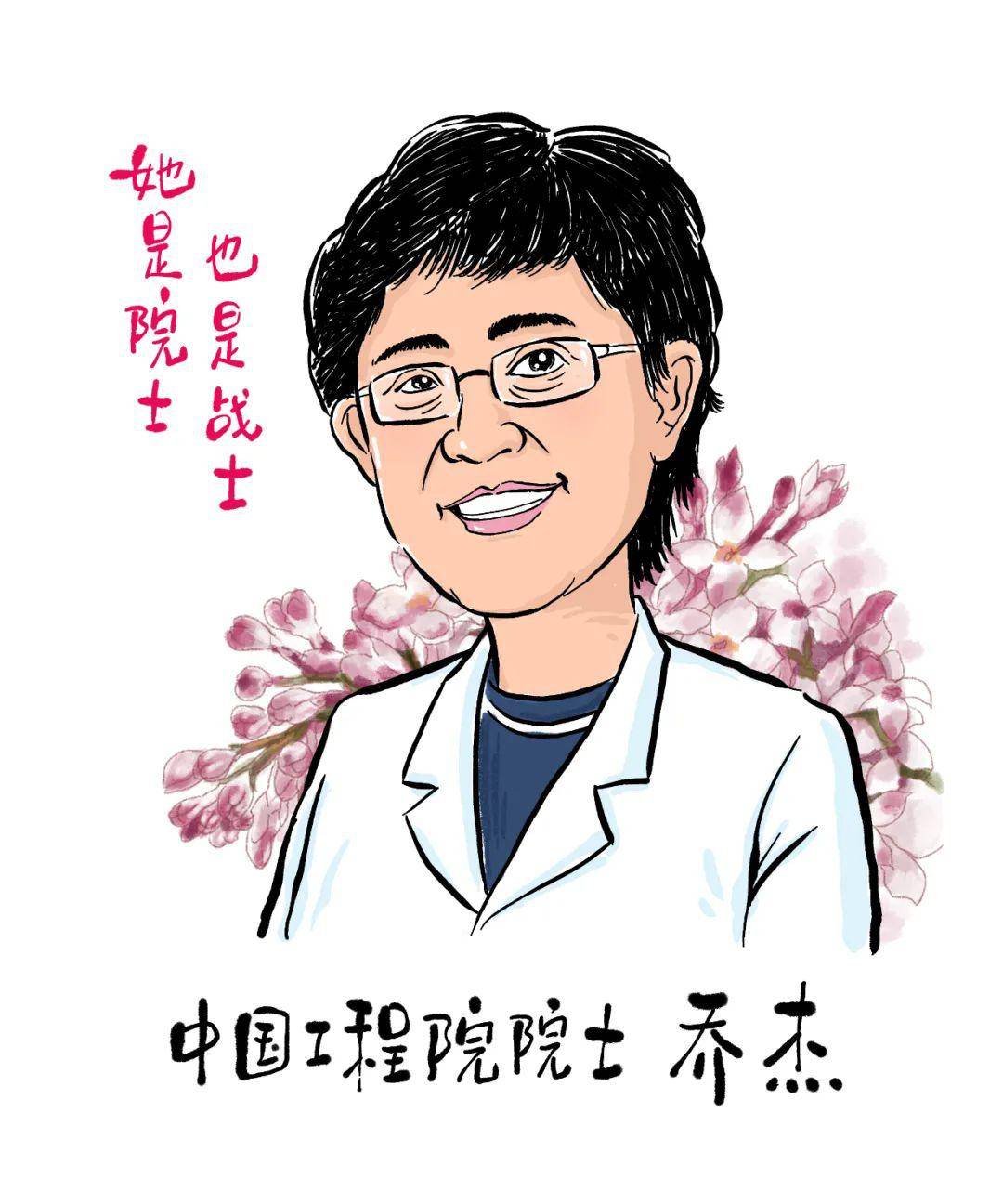 陈薇,特意取名字中的"薇"而配上紫薇花;画"一方有难,八方支援"时,漫画