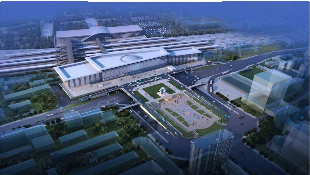 淄博站北站房鸟瞰图