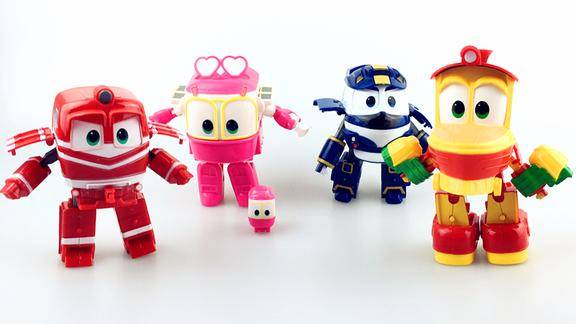 韩国动感火车侠玩具赛丽动感火车家族变形玩具车儿童益智视频